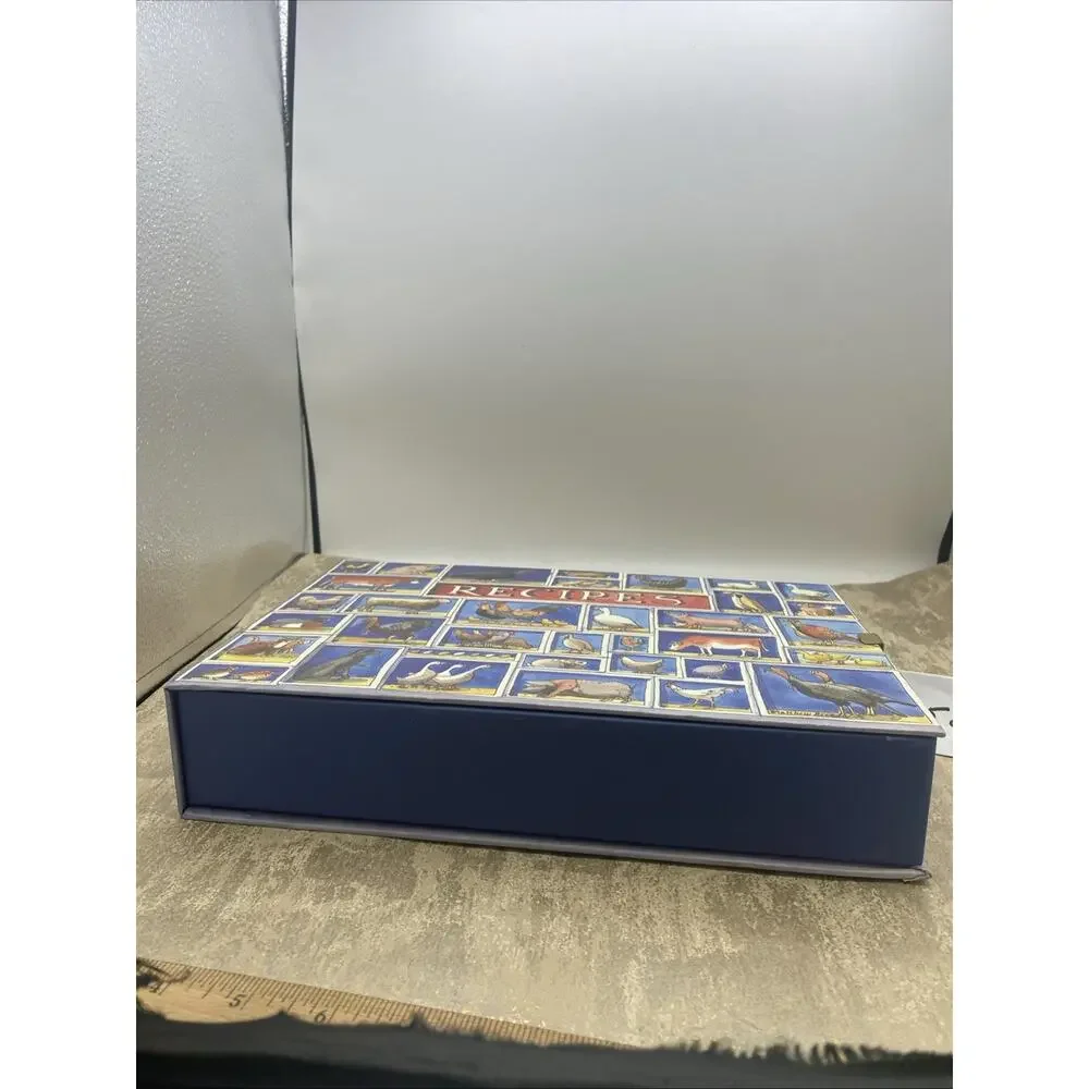Cardboard Recipe Box With Farm Animal Theme 11.25”X 7.5”X 2.25”